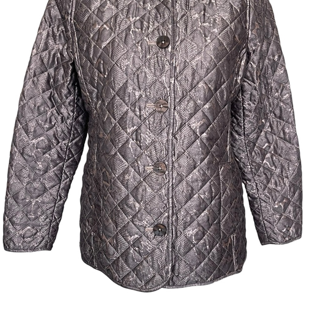 Chico’s Python Print Quilted Jacket Coat Women’s … - image 6